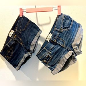 2 Pair! Blue Abercrombie Kids Jean shorts, Girls Size (CH) 12